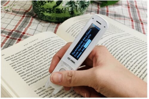 An image of a C-Pen ReaderPen Kit, a tool designed to read printed text using an embedded camera, optical character recognition (OCR), and natural voicetext to speech.